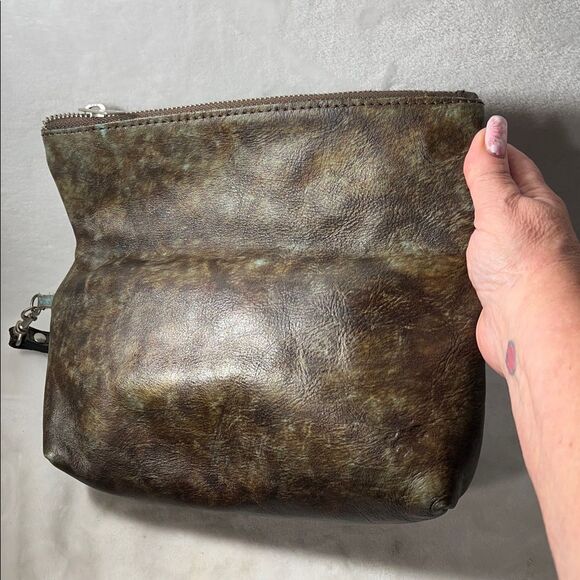 Patricia Nash Valerie Turquoise and Brown Fold Over Wristlet Clutch - Picture 6 of 12